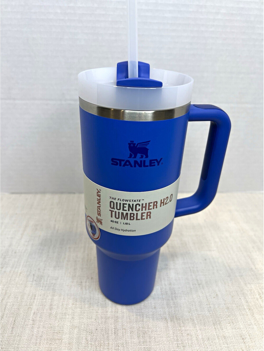 Stanley FlowState Quencher H2.0 40 oz Tumbler Blue w/ Handle Lid Straw